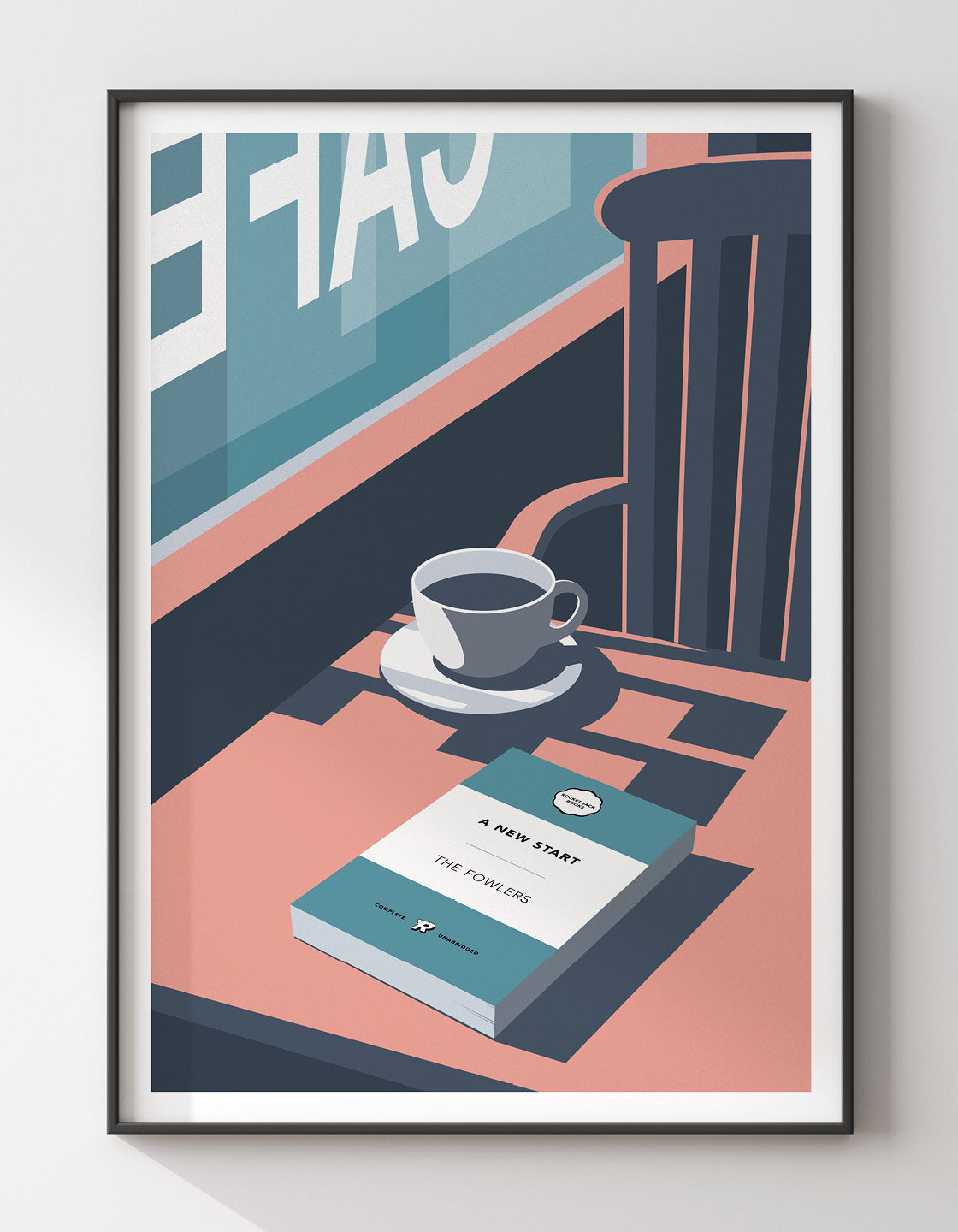 Stylish and minimal book cover art print featuring customizable title and author details.