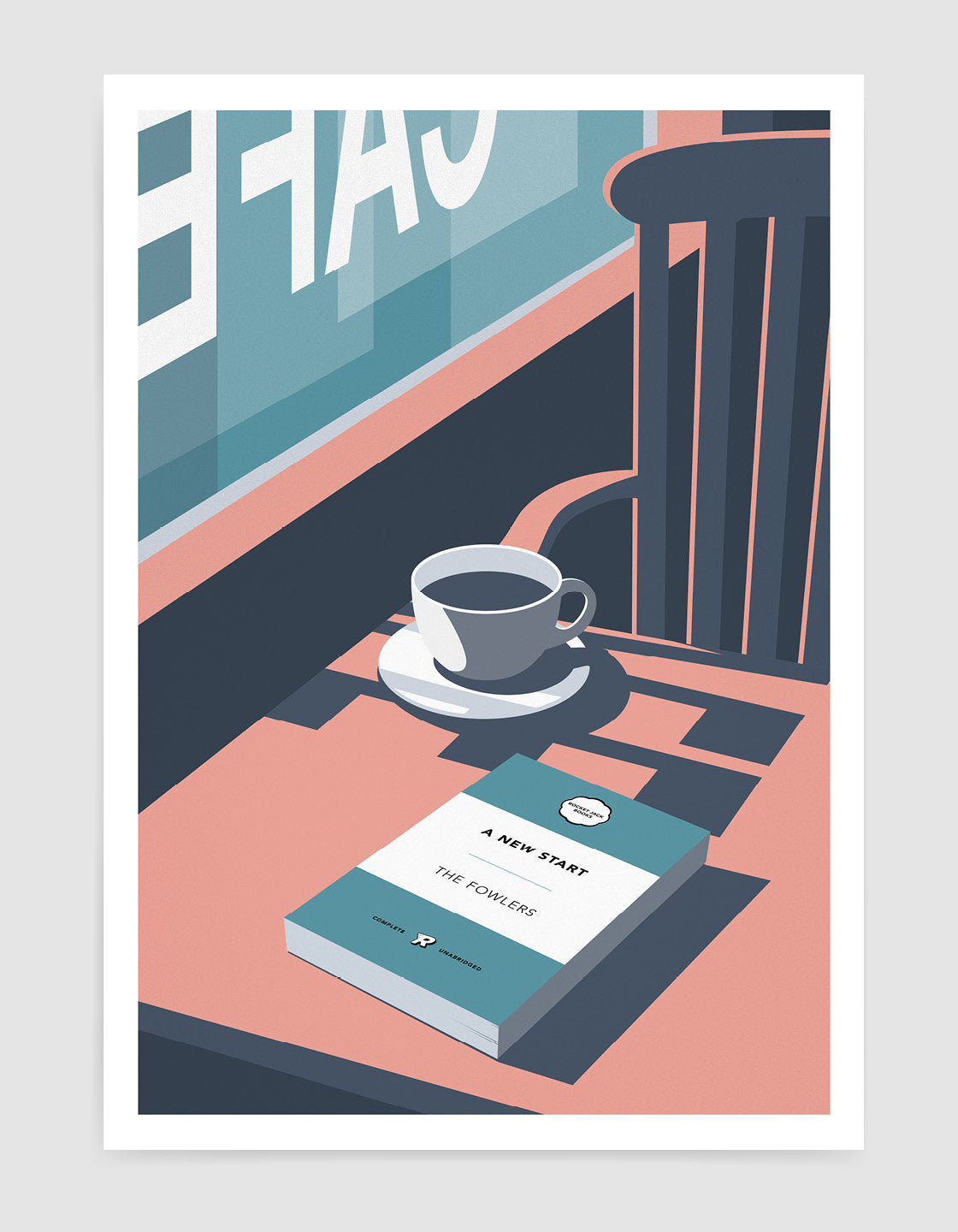 Stylish and minimal book cover art print featuring customizable title and author details.