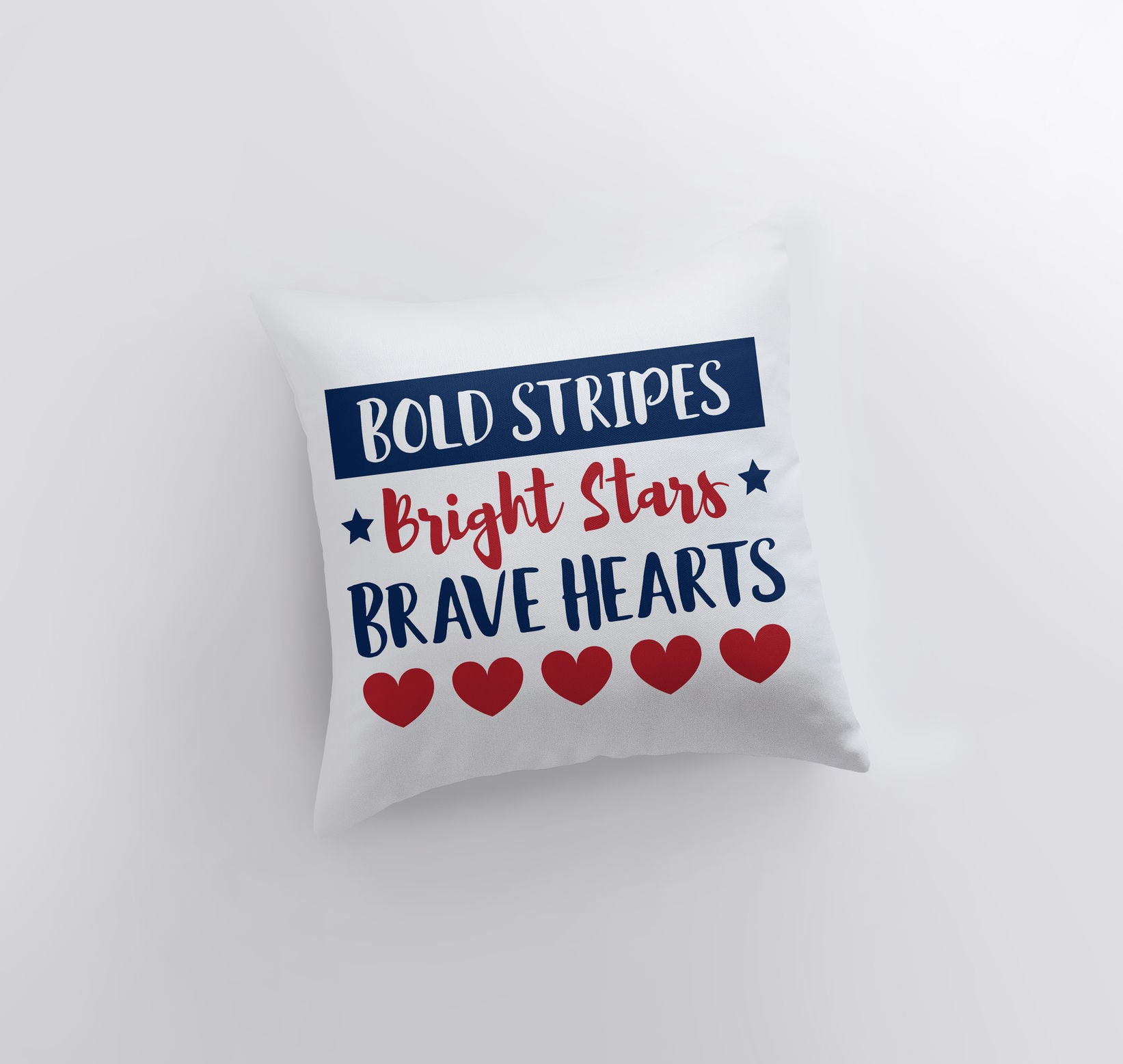 Bold Stripes Bright Stars pillow cover featuring patriotic design with bold stripes and bright stars, perfect for Memorial Day decor.