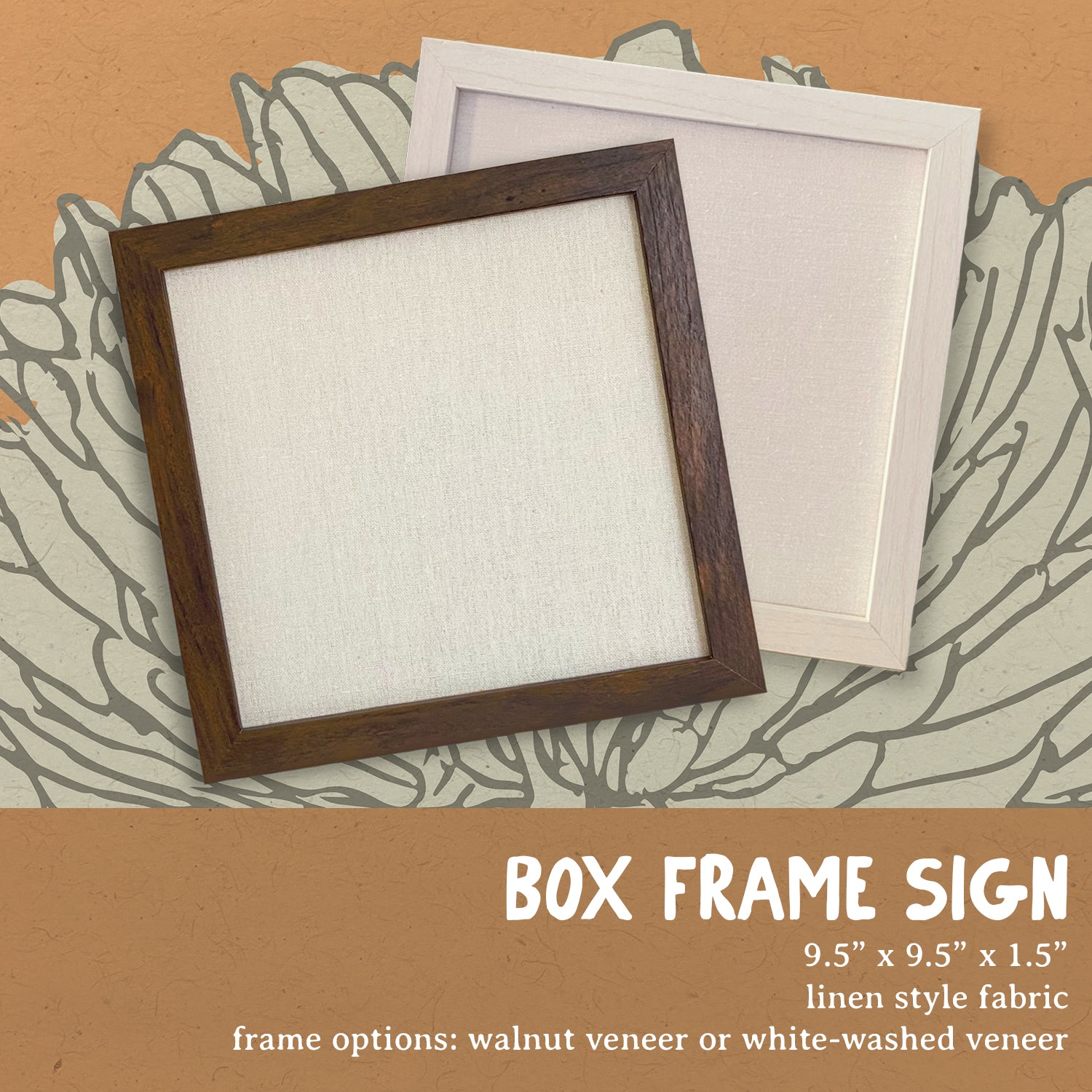 Bonjour Trois Framed Sign with a stylized wood frame, featuring eco-friendly printing on a linen-look background.