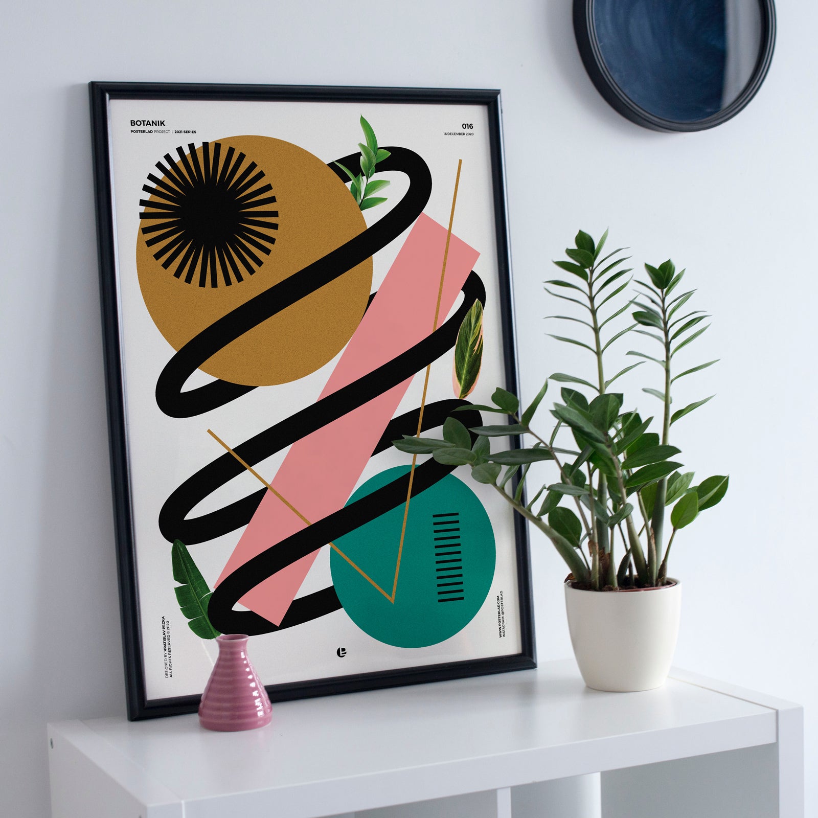 Vibrant Botanik poster featuring colorful plant designs on thick matte paper, perfect for home decor.