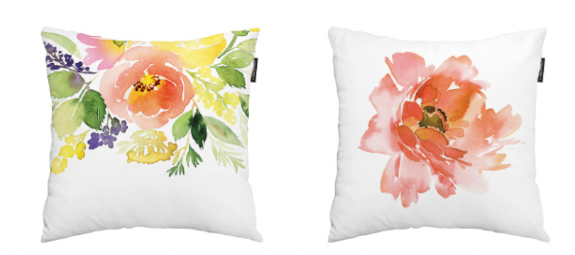 A_Peony cushion featuring a double-sided design, made from high-quality microfiber, perfect for bridal shower decor.