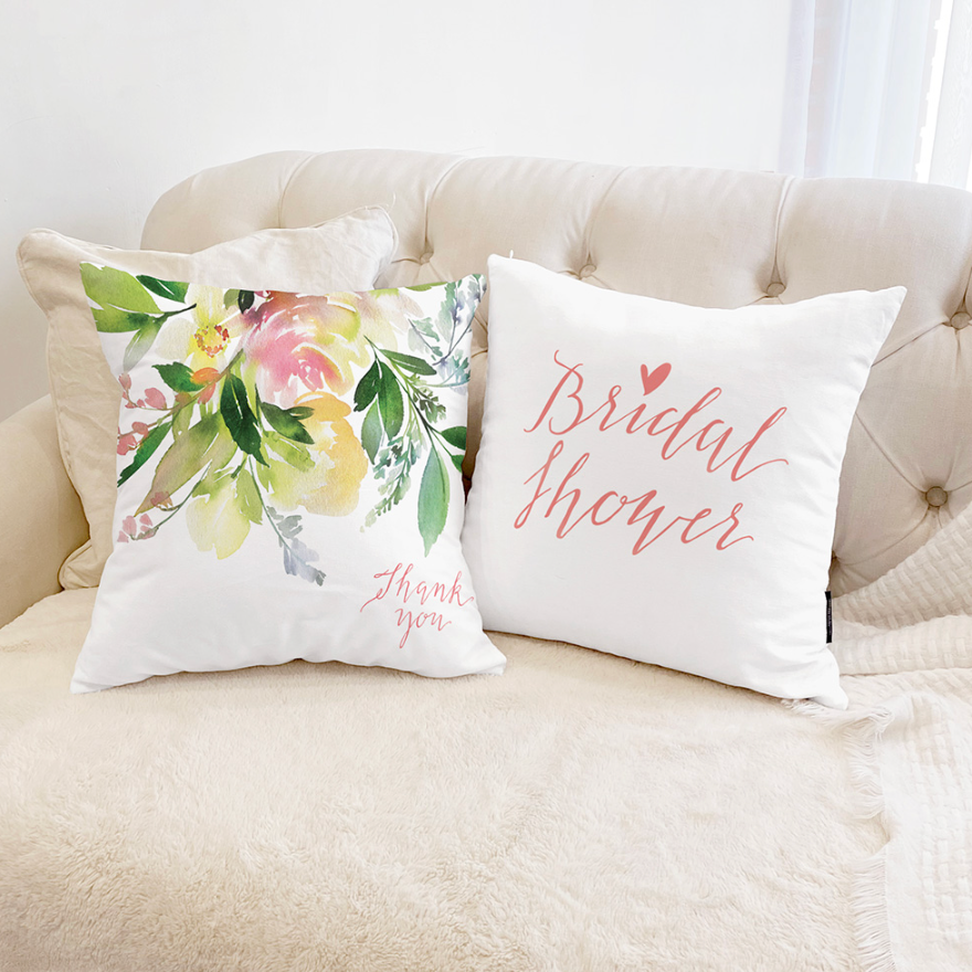 Bridal Shower B_Rose cushion featuring a double-sided design in high-quality microfiber, perfect for elegant decor.