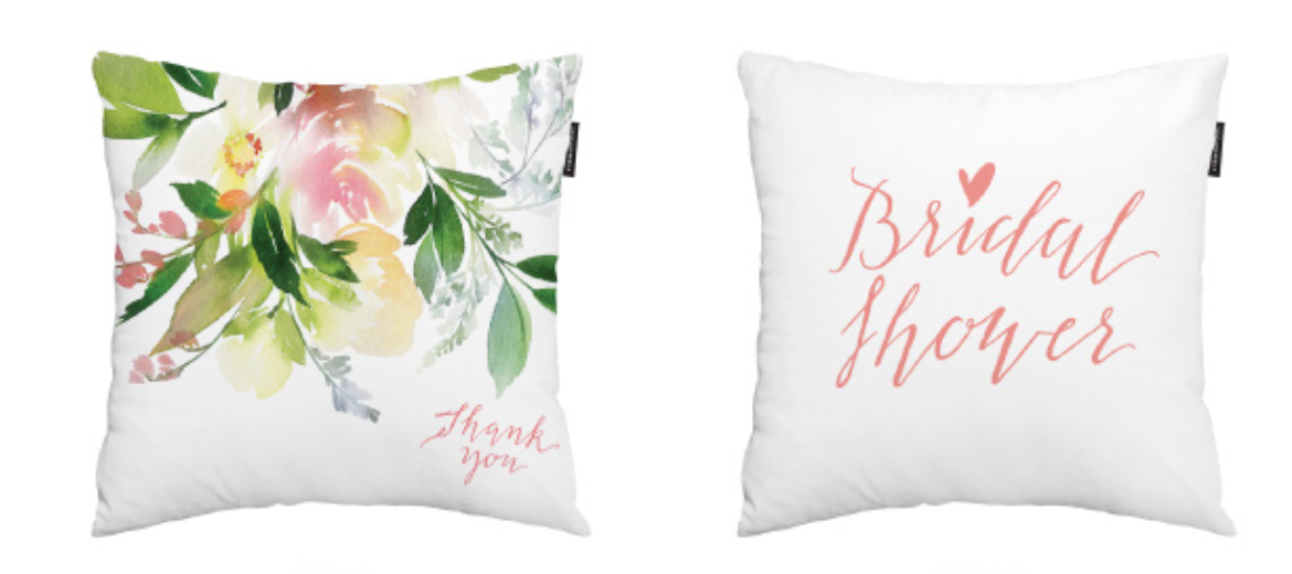 Bridal Shower B_Rose cushion featuring a double-sided design in high-quality microfiber, perfect for elegant decor.