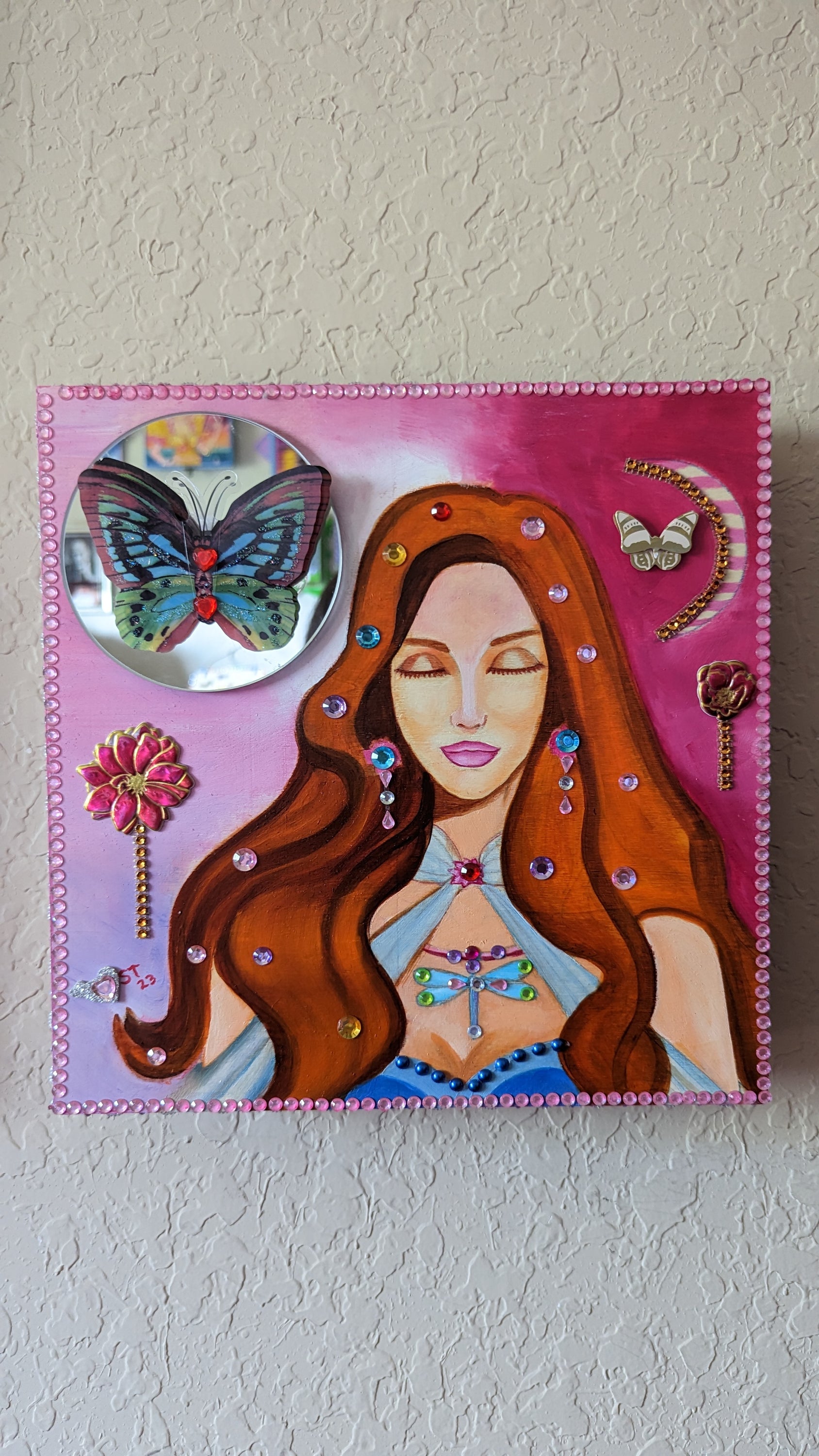 Briella's Moon Maiden Mythic Wishbox, intricately hand-decorated by Sharon Tatem, featuring a powerful maiden design.