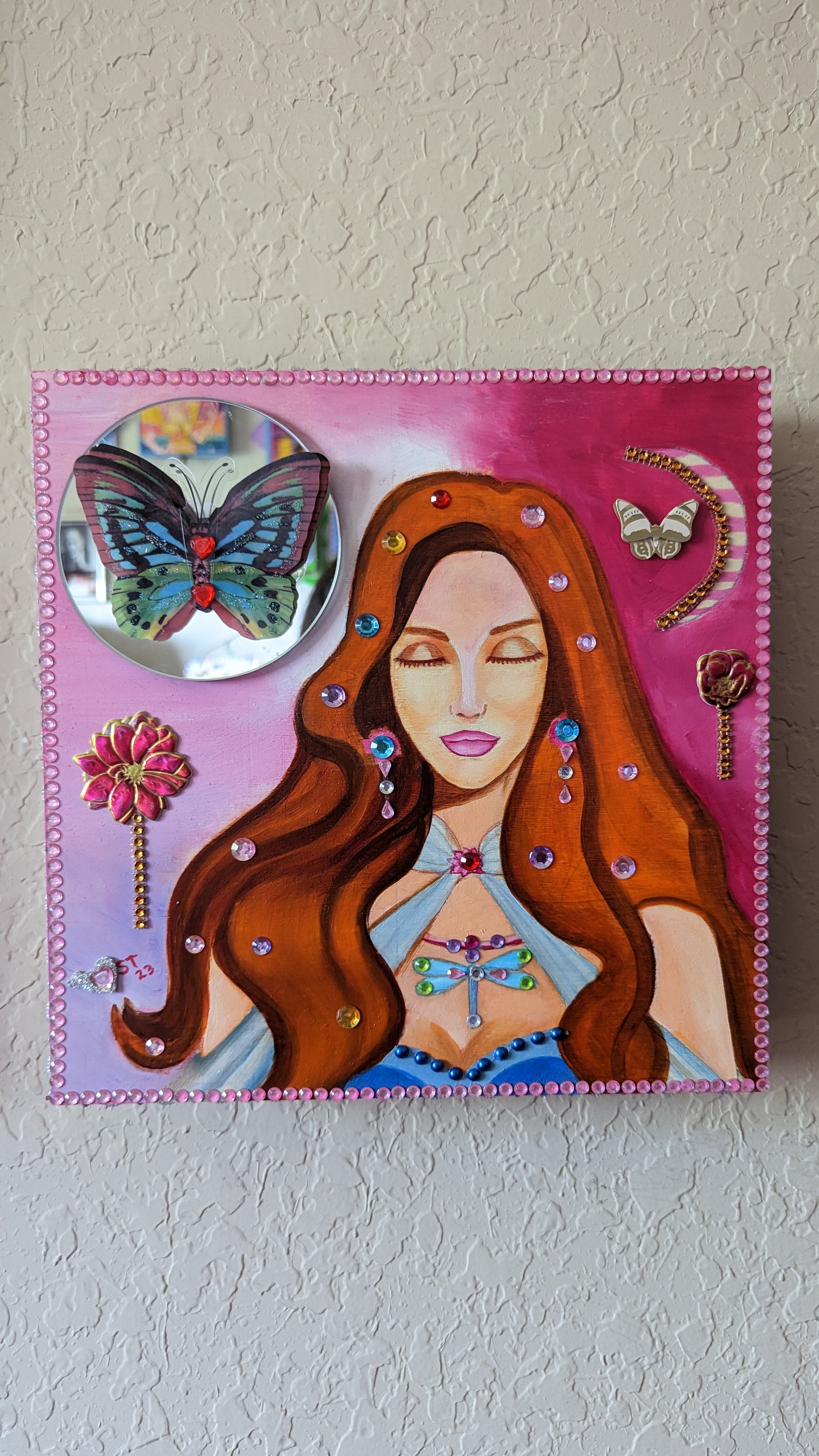 Briella's Moon Maiden Mythic Wishbox, intricately hand-decorated by Sharon Tatem, featuring a powerful maiden design.