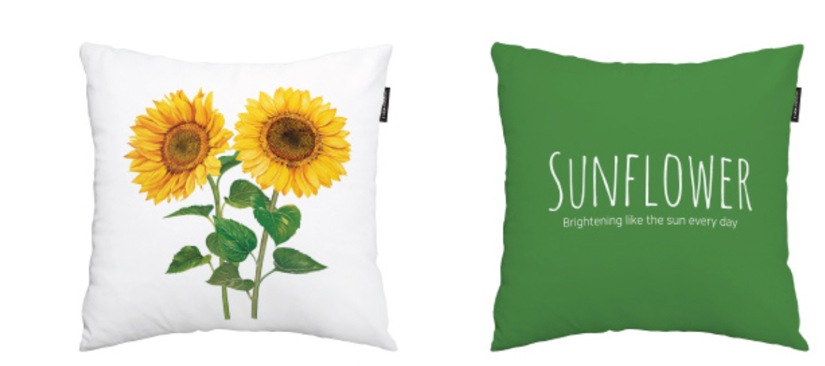 Brightening Sunflower cushion featuring a vibrant sunflower design on a soft microfiber fabric, perfect for home decor.