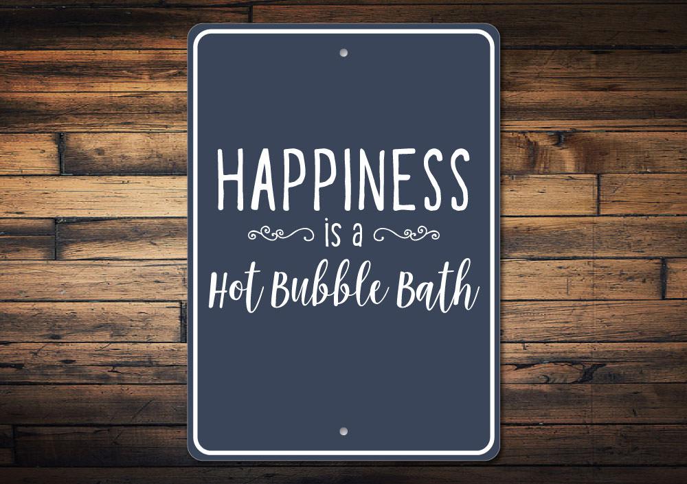 Customizable Bubble Bath Sign made from high-quality aluminum, perfect for bathroom decor.