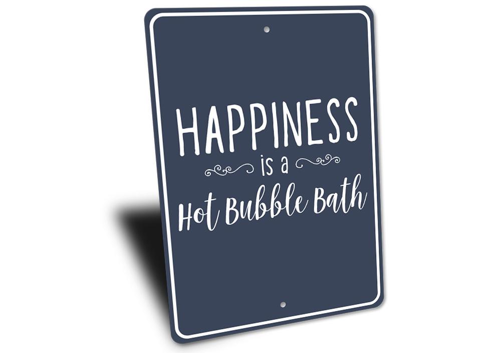 Customizable Bubble Bath Sign made from high-quality aluminum, perfect for bathroom decor.