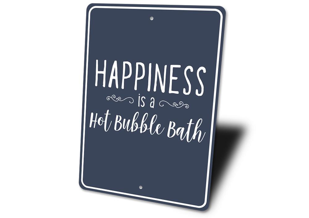 Customizable Bubble Bath Sign made from high-quality aluminum, perfect for bathroom decor.