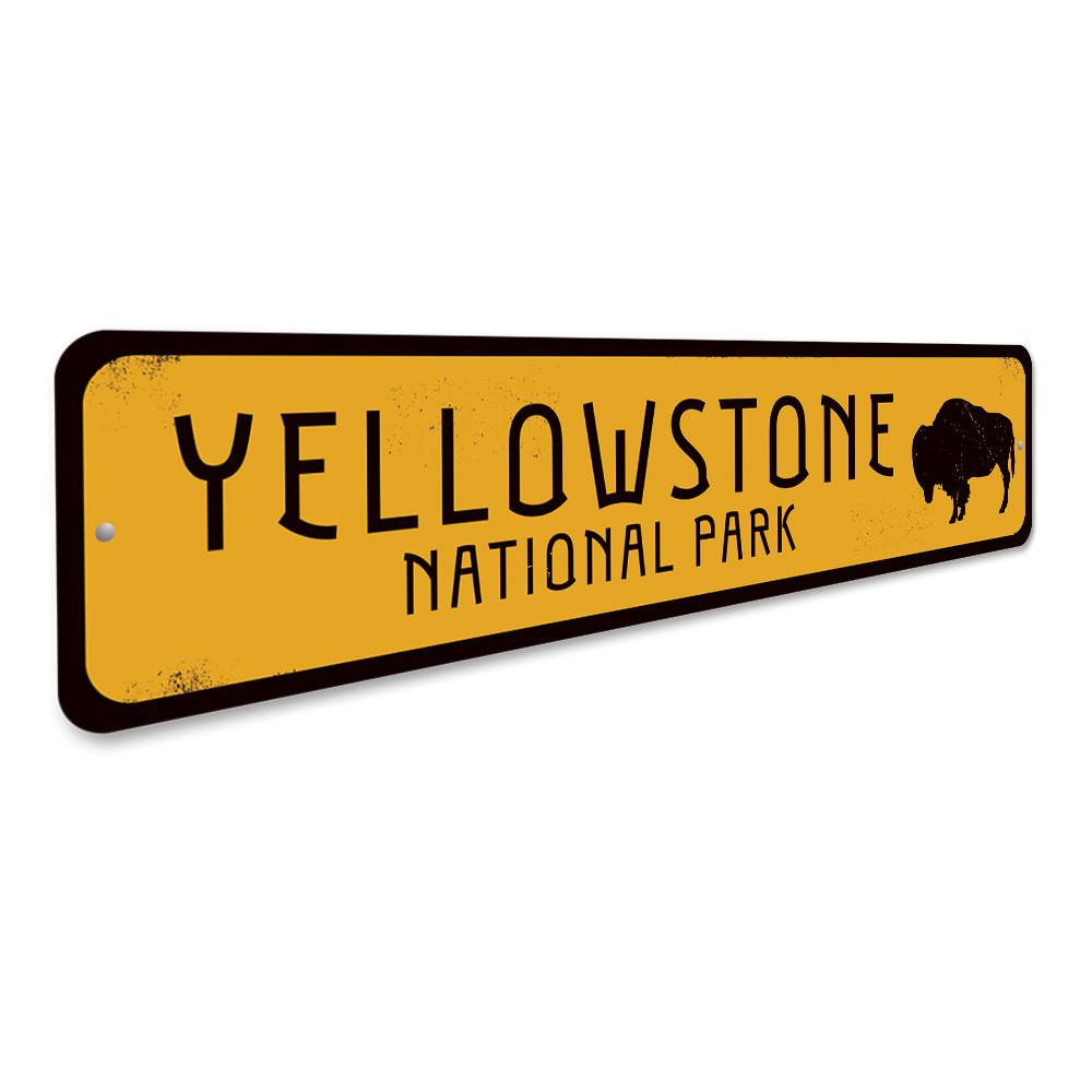 Buffalo National Park Sign made of high-quality aluminum, featuring customizable text and pre-drilled holes for easy mounting.