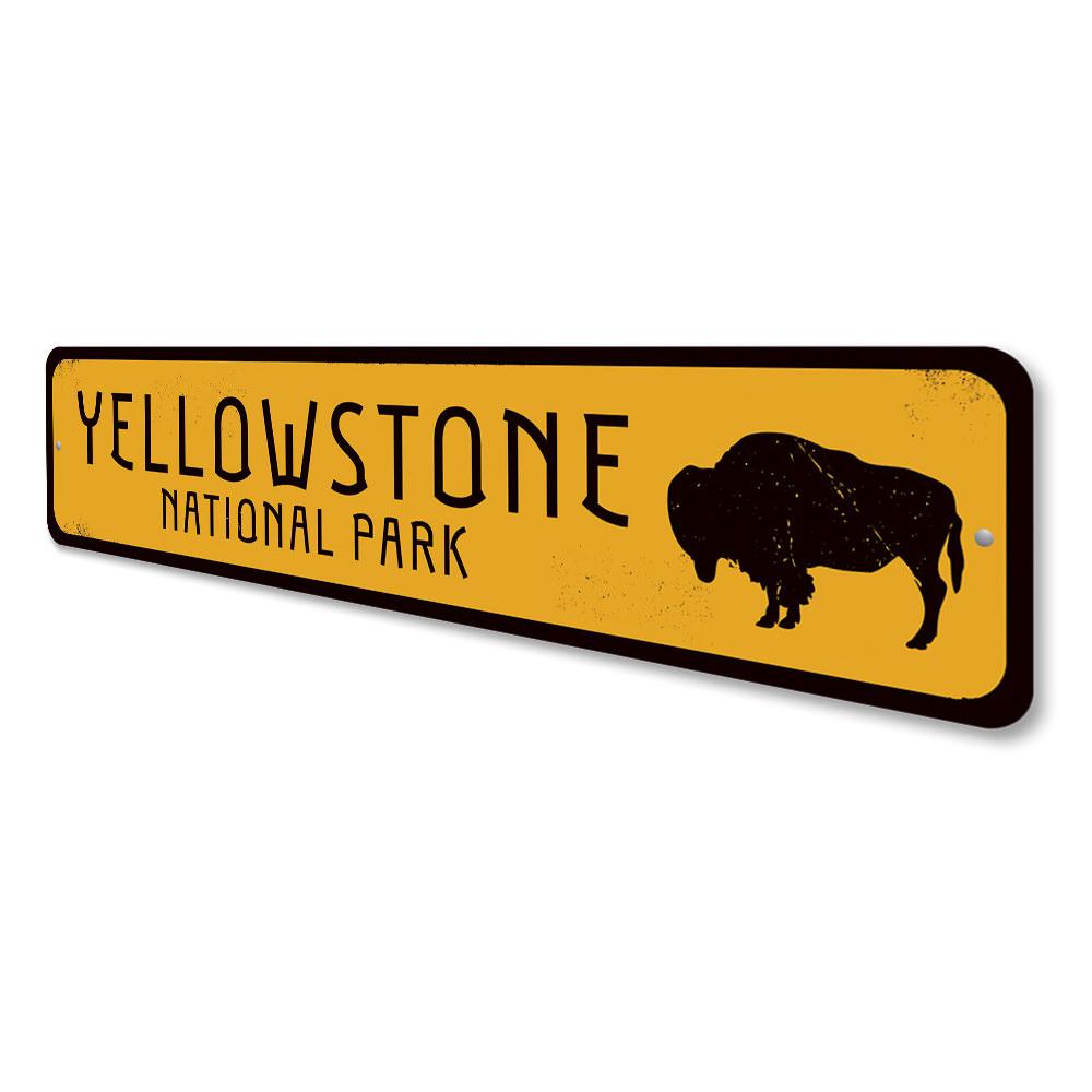 Buffalo National Park Sign made of high-quality aluminum, featuring customizable text and pre-drilled holes for easy mounting.