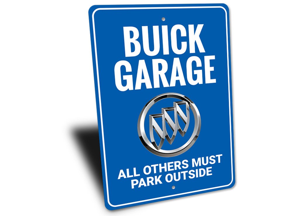 A high-quality aluminum Buick Logo Sign, showcasing the iconic Buick emblem, perfect for home or garage decor.