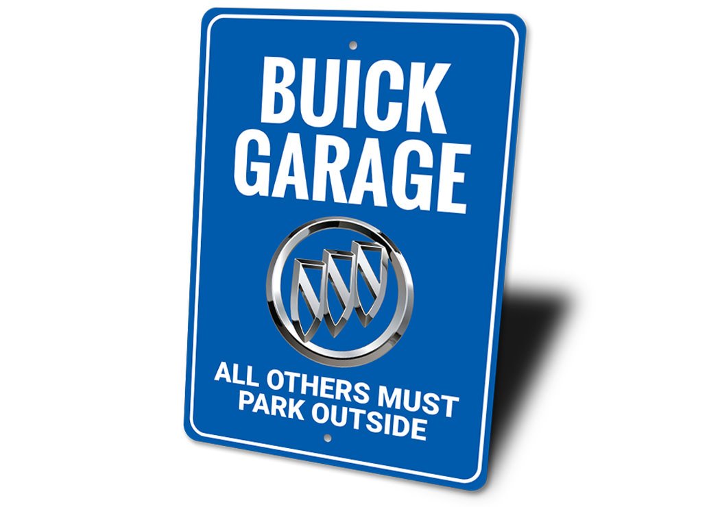 A high-quality aluminum Buick Logo Sign, showcasing the iconic Buick emblem, perfect for home or garage decor.