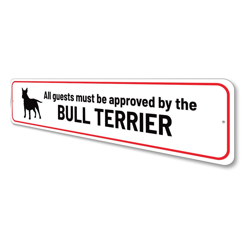 Bull Terrier Home Sign made of high-quality aluminum, featuring a decorative design perfect for home decor.