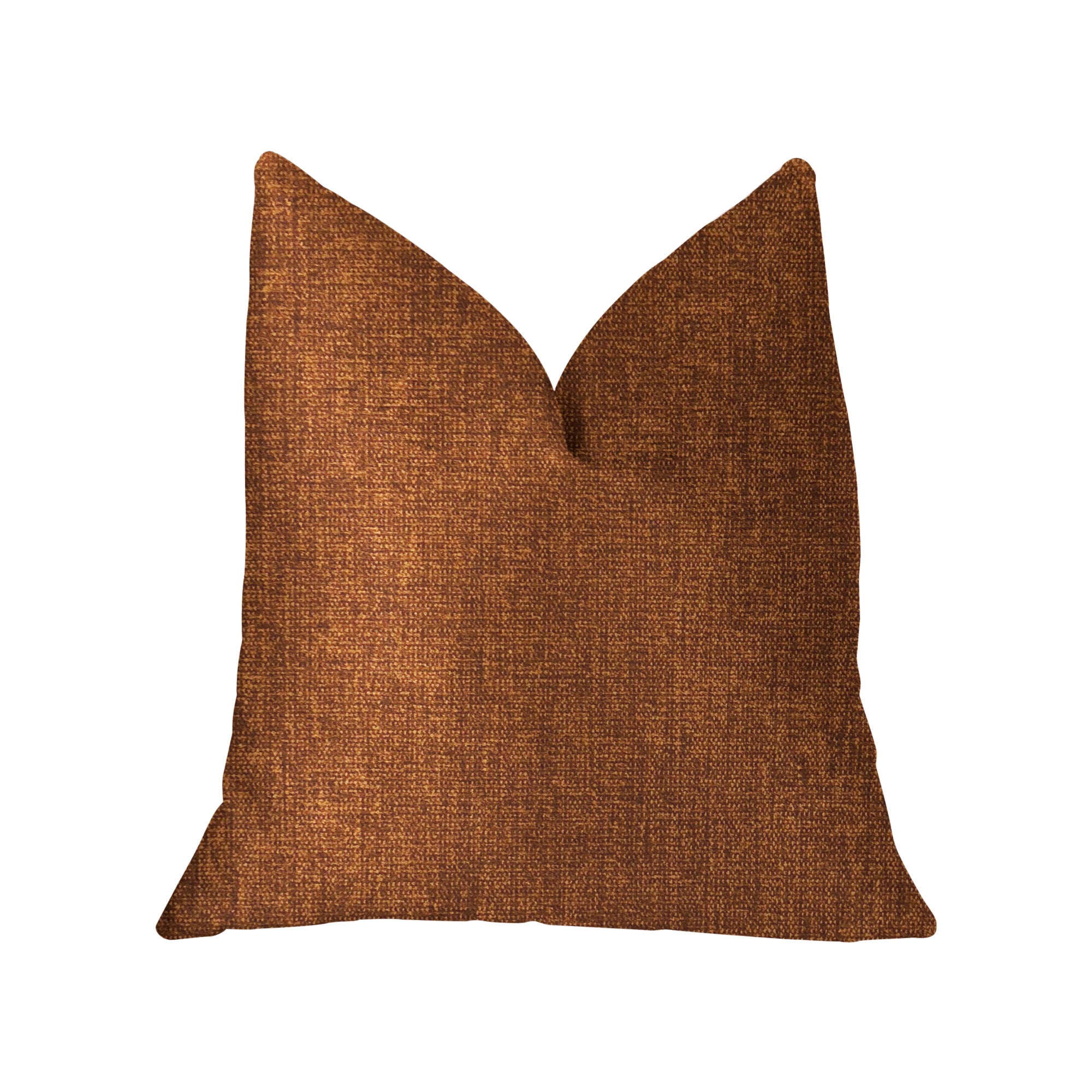 Burnt Cedar Orange Luxury Throw Pillow with double-sided design and invisible zipper, showcasing vibrant color and soft texture.