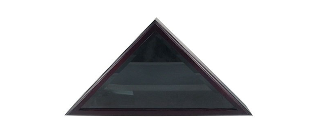 Cadet III Flag Display Case in dark black cherry, showcasing a 3ft x 5ft flag with elegant solid wood craftsmanship.