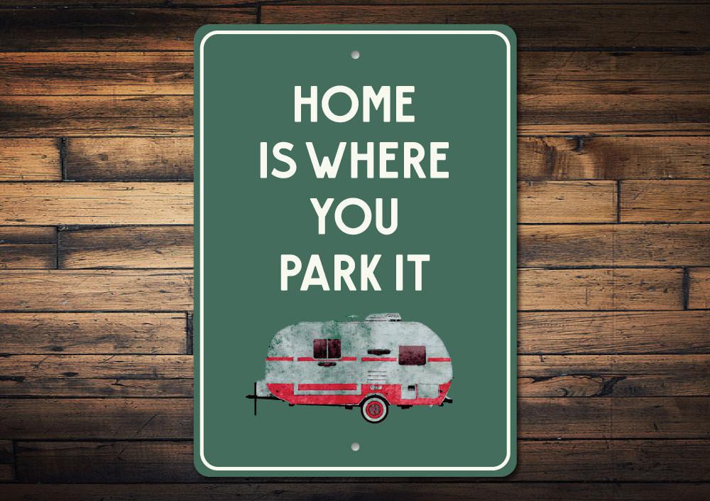 Customizable Camper Sign made from high-quality aluminum, featuring pre-drilled holes for easy mounting, perfect for home decor.