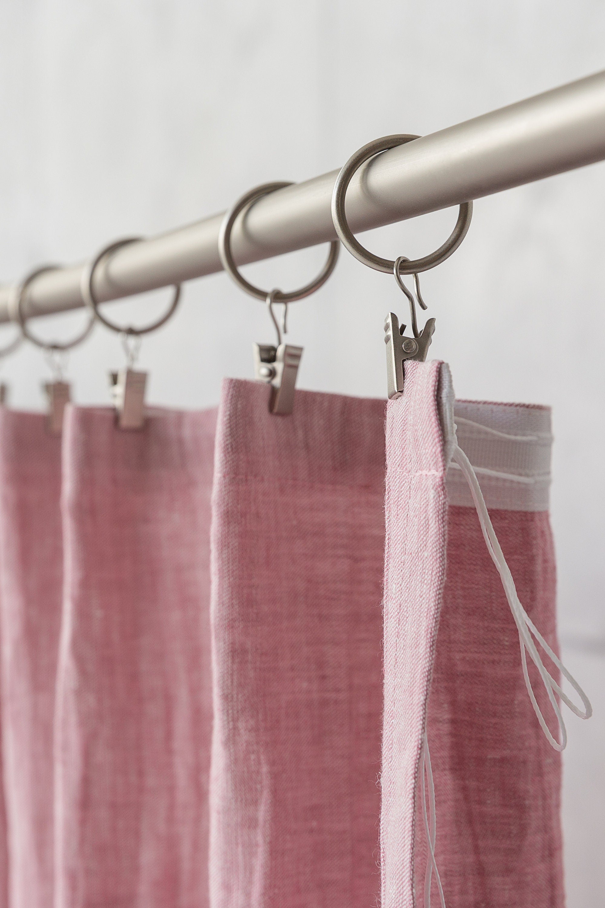 Canary Yellow linen curtain with pleating tape hanging elegantly, showcasing its semi-sheer texture and modern design.