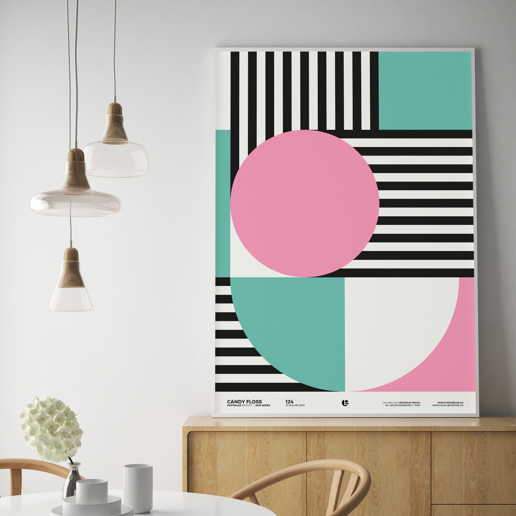 A vibrant Candy Floss poster featuring colorful cotton candy design, printed on thick matte paper, perfect for home or office decor.