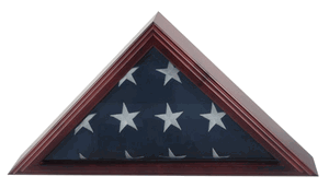 Capitol Flag Case for 3ft x 5ft flag, made of solid maple with a cherry finish, featuring a glass front and removable back panel.