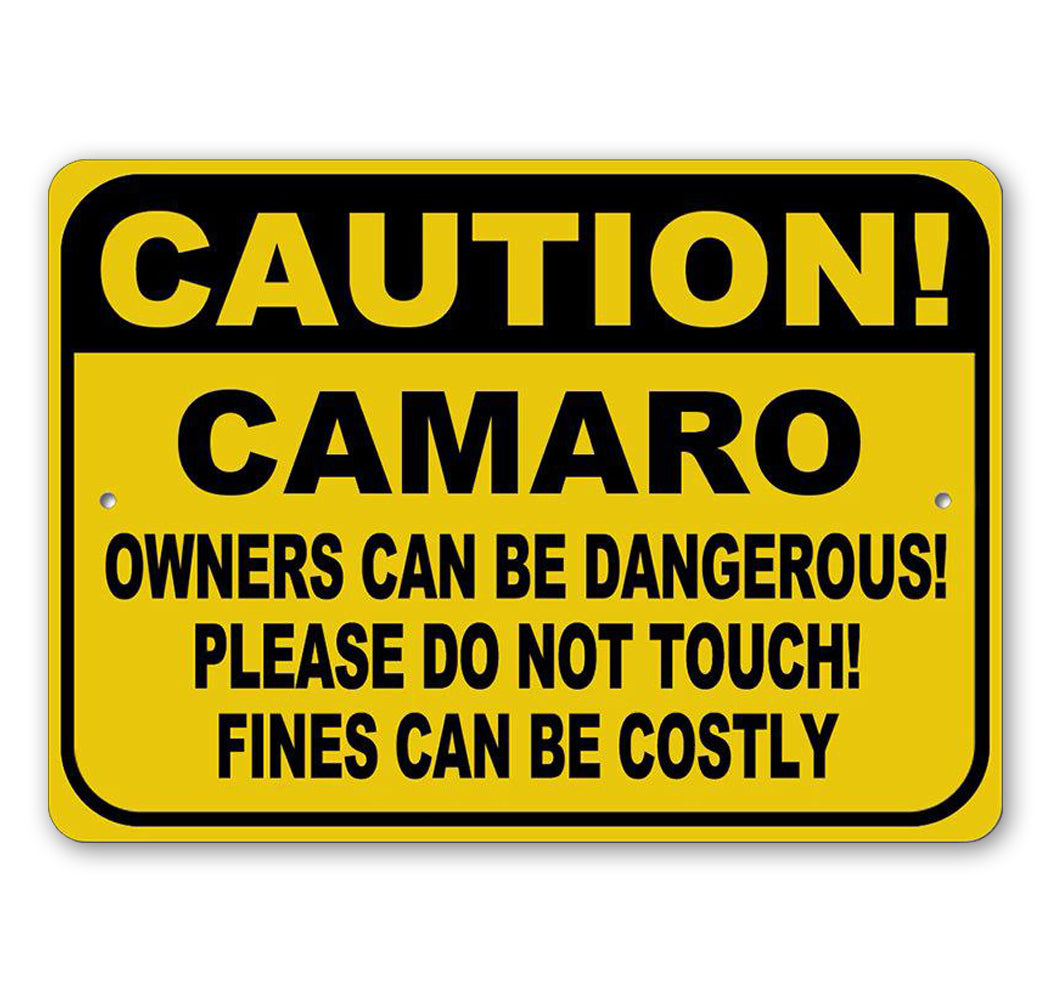 Customizable Car Owner Warning Sign made from high-quality aluminum, featuring pre-drilled holes for easy mounting.