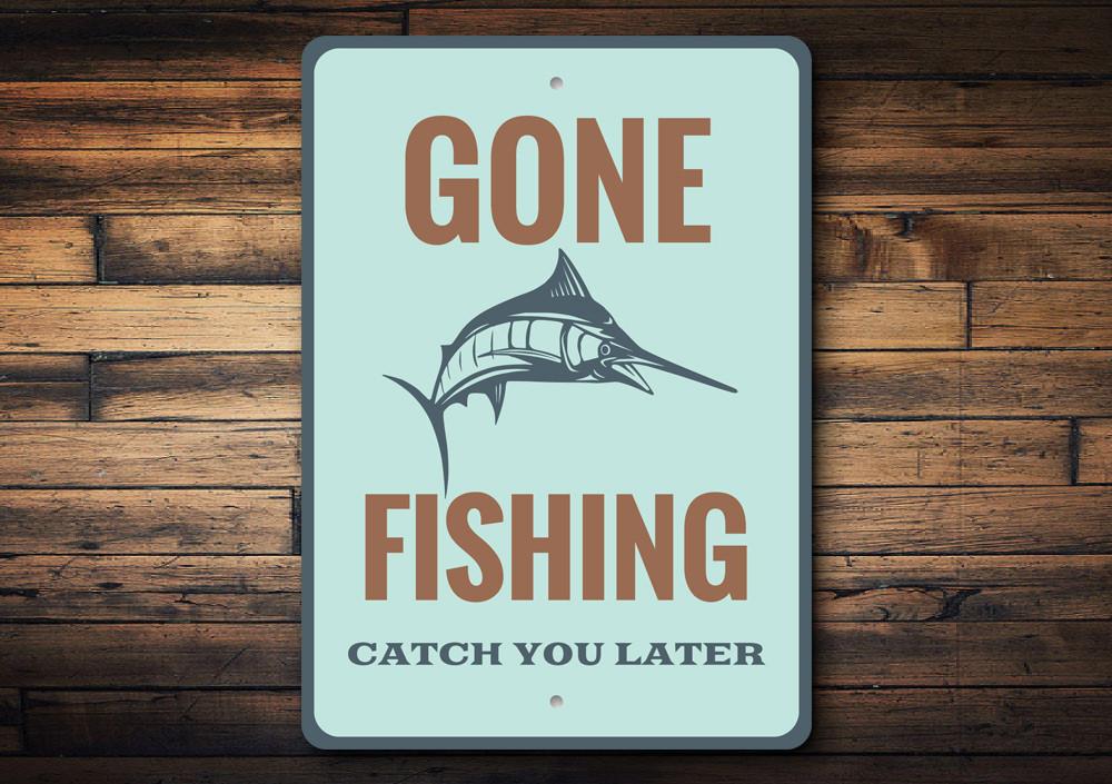 Catch You Later Sign made of high-quality aluminum, featuring a unique design perfect for lakehouse decor.