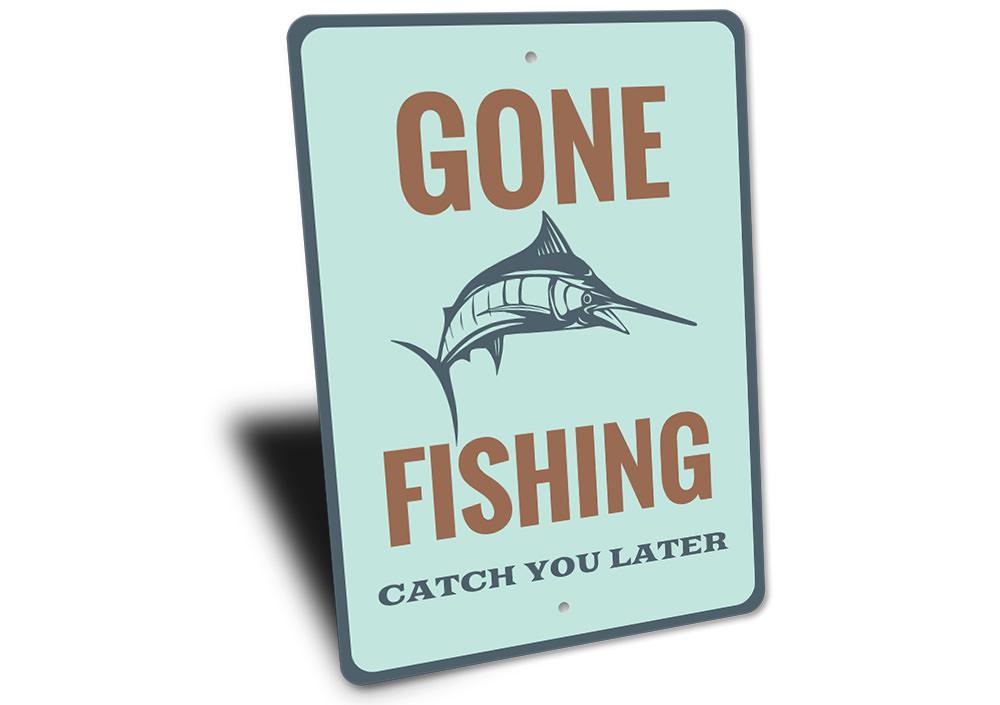 Catch You Later Sign made of high-quality aluminum, featuring a unique design perfect for lakehouse decor.