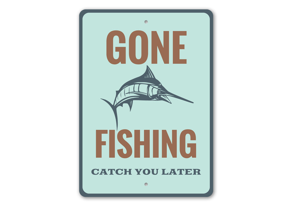 Catch You Later Sign made of high-quality aluminum, featuring a unique design perfect for lakehouse decor.