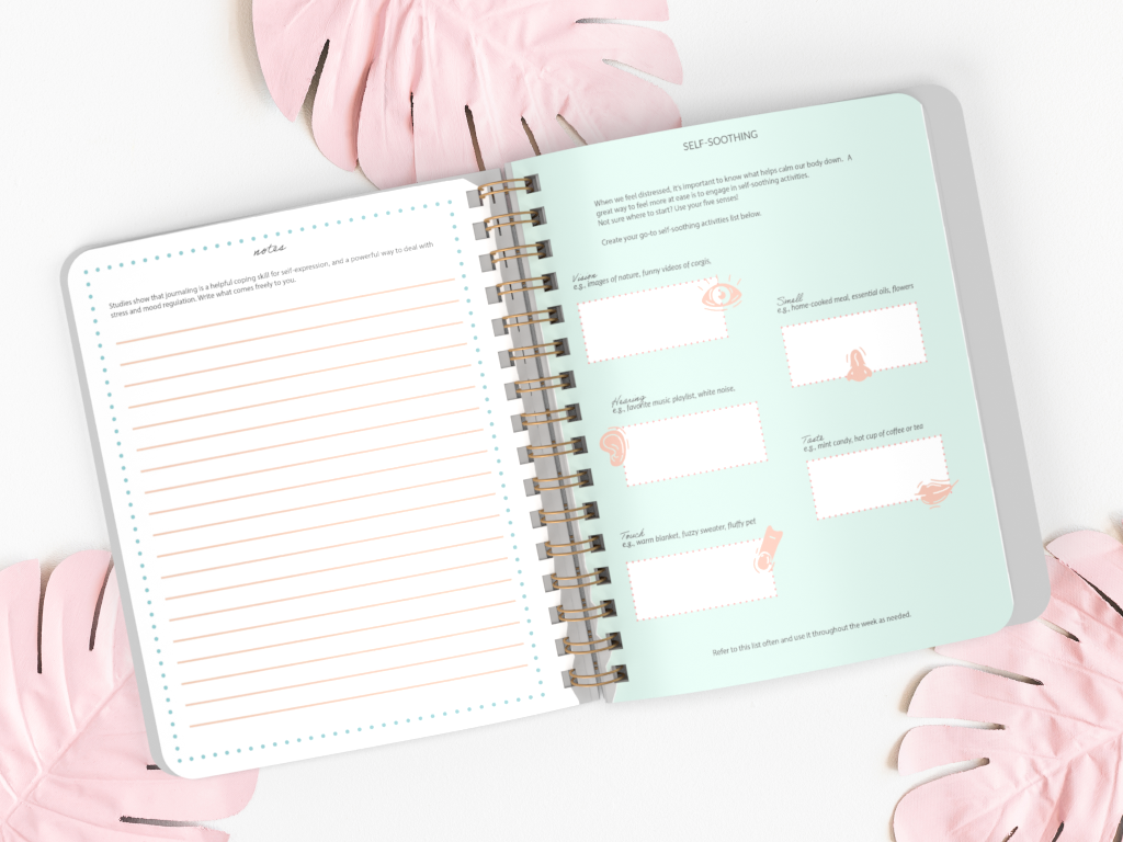 CBT Daily Planner featuring a glossy cover, spiral binding, and colorful pages for effective daily planning and reflection.