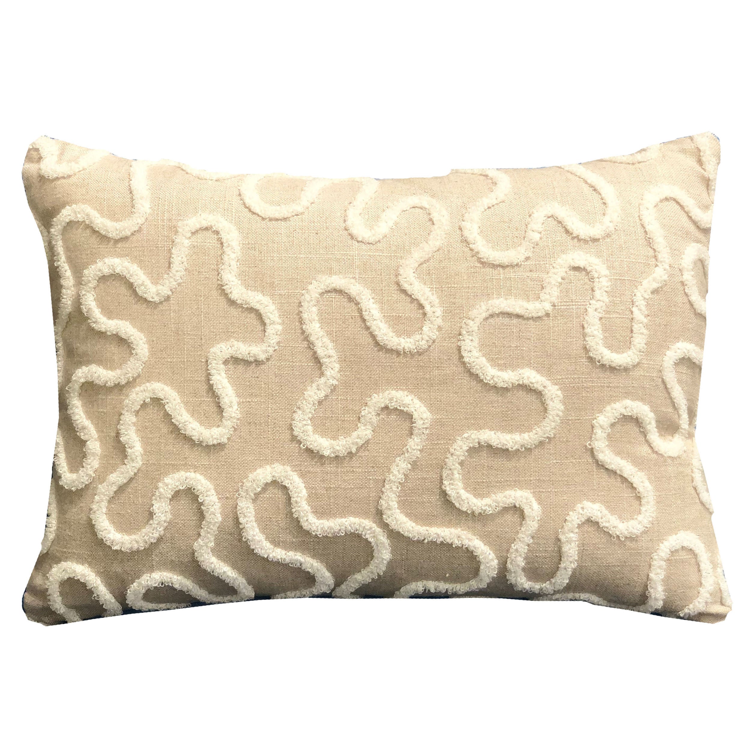 Chandra Taal Beige Geometric Luxury Throw Pillow showcasing elegant geometric design and soft fabric blend.