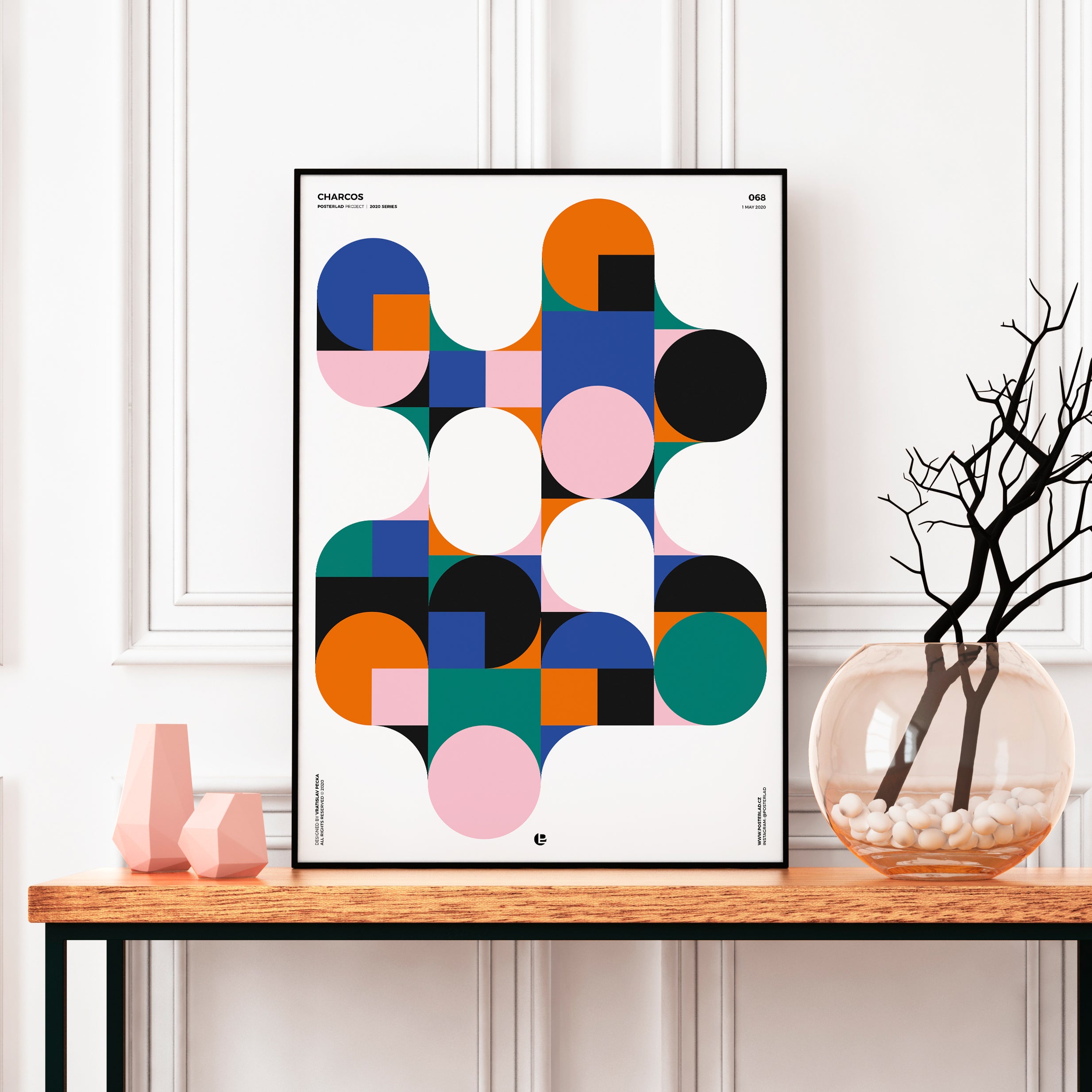 Colorful Charcos poster on thick matte paper, showcasing vibrant design and museum-quality print.