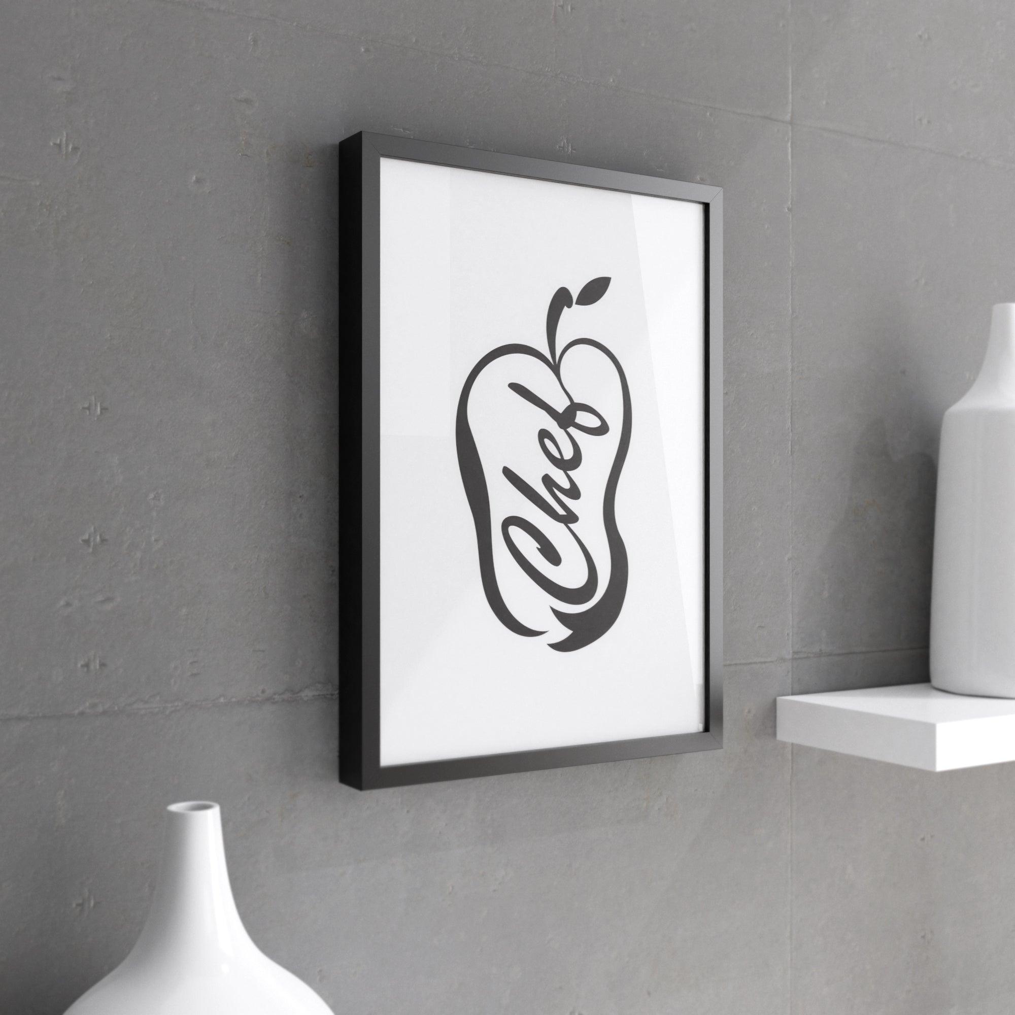 Chef Wall Print featuring creative kitchen-themed design on premium paper, ideal for wall decor.