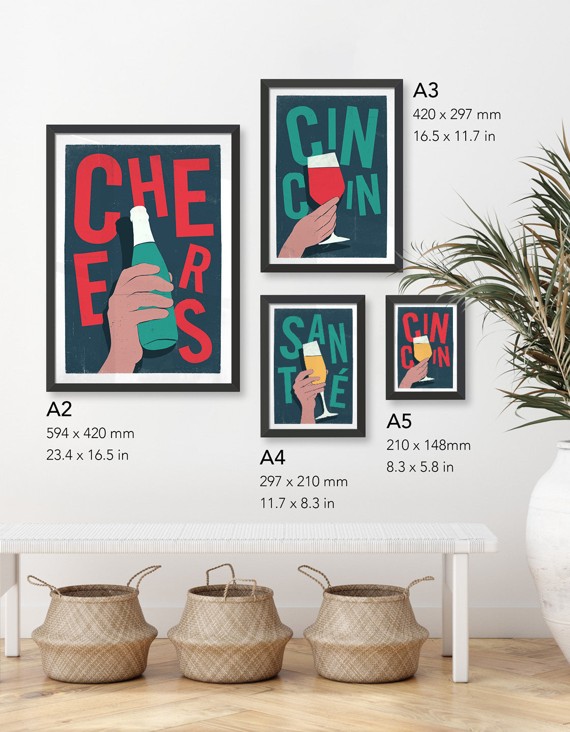 A vibrant Cheers beer poster designed for home bar decor, featuring colorful graphics and a fun theme.