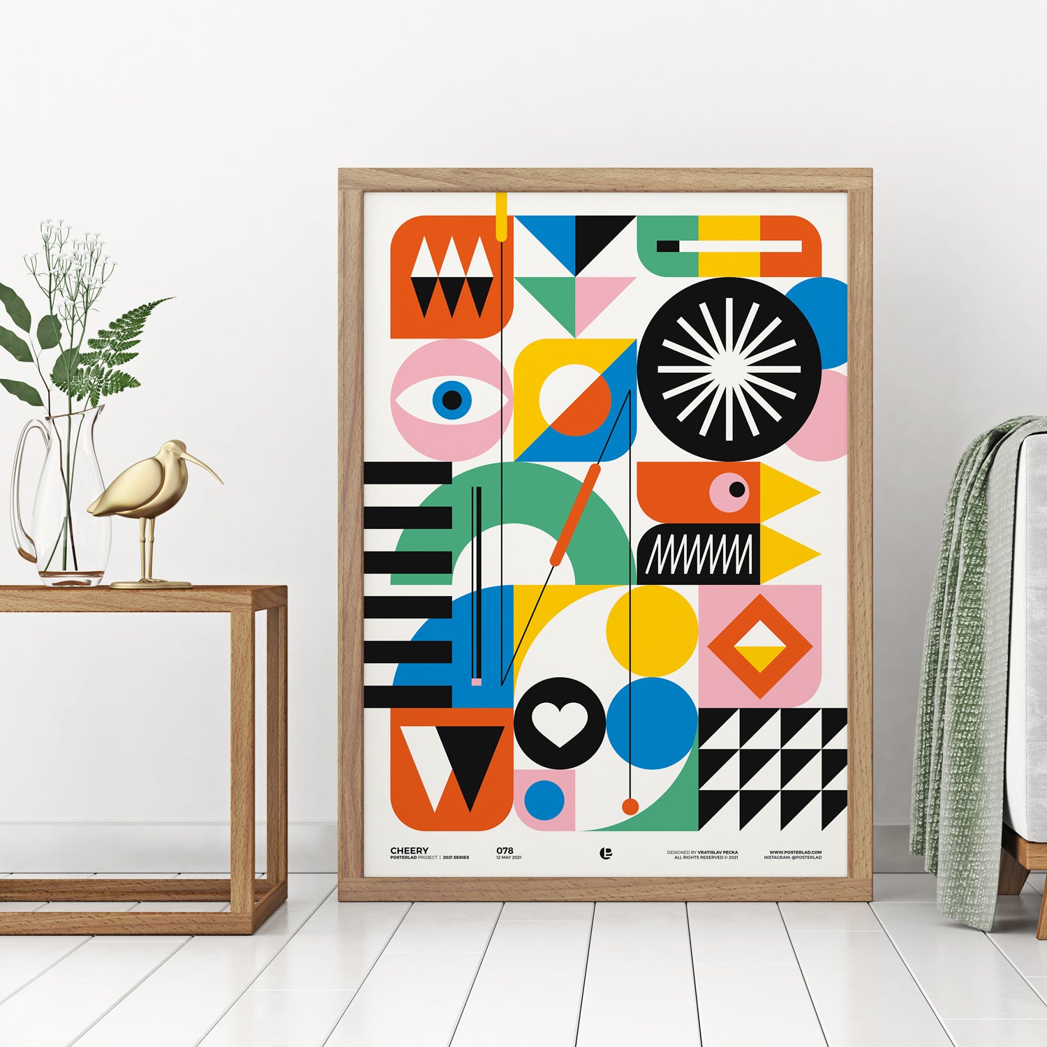 Cheery poster featuring vibrant colors and positive design, perfect for home decor.