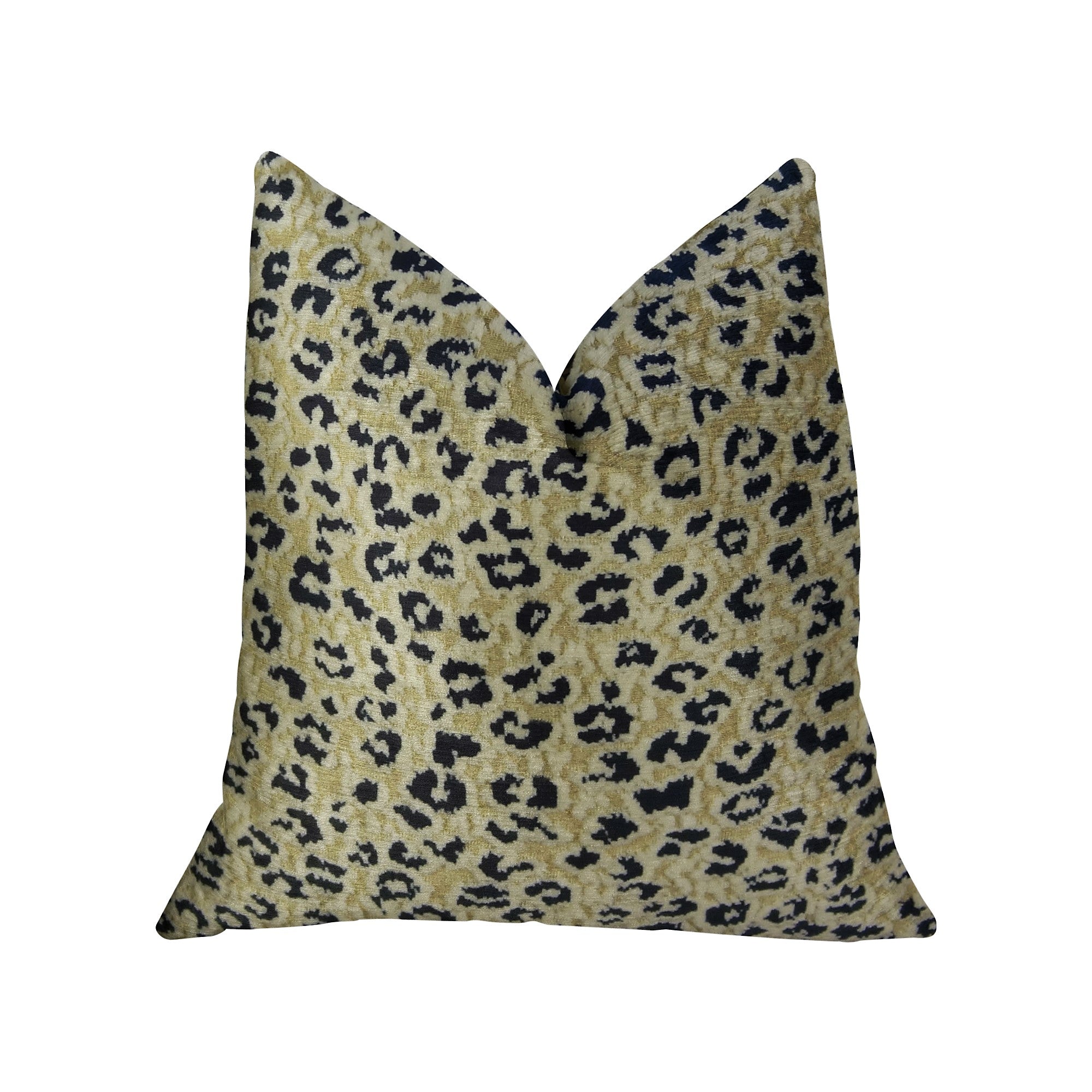 Cheetah Spots Cream and Black Handmade Luxury Pillow showcasing elegant animal motif and double-sided design.