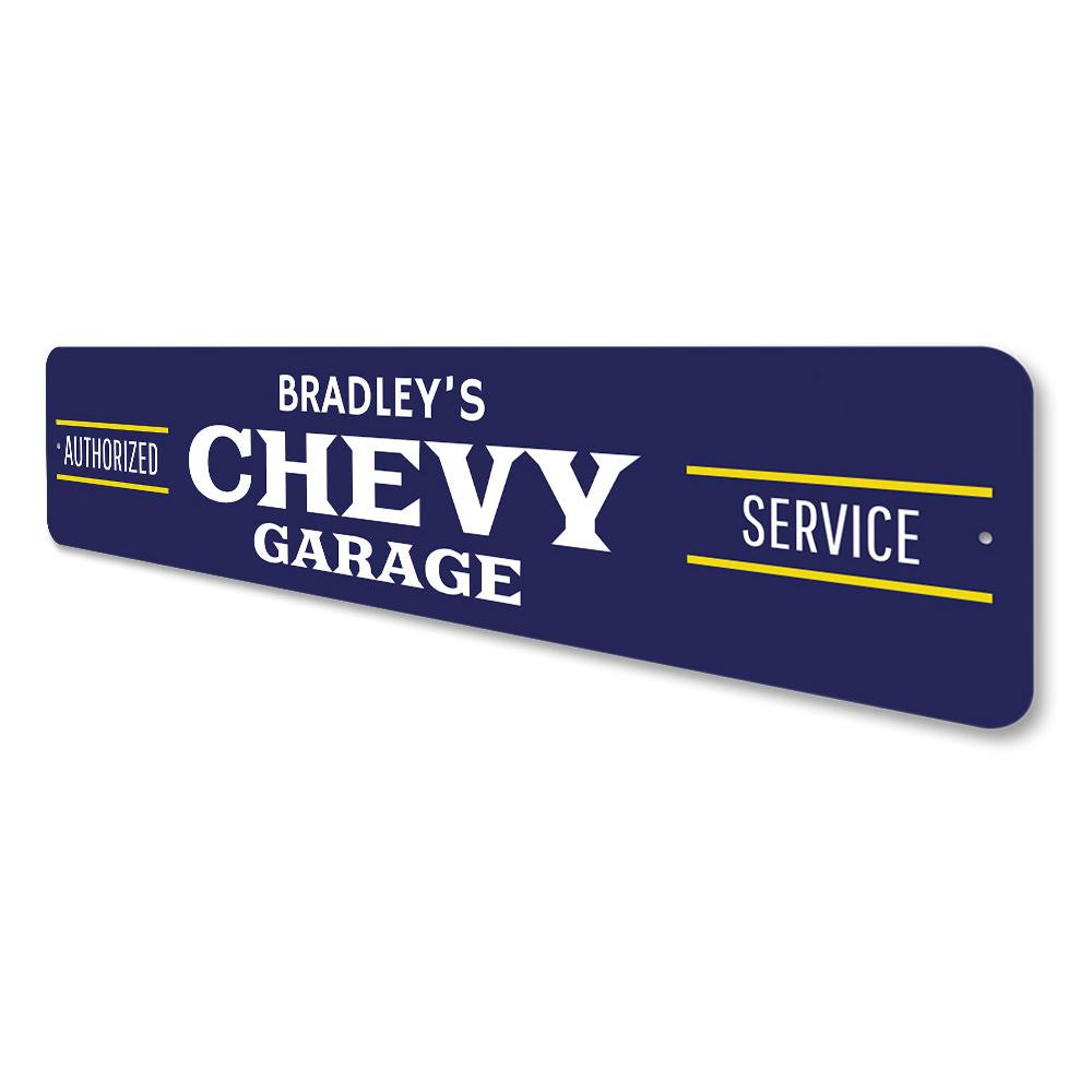 Customizable Chevy sign made of high-quality aluminum, perfect for garages and man caves.