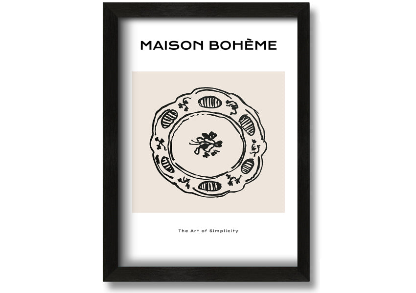 A beautifully framed China Plate print showcasing intricate designs, available in various frame colors.