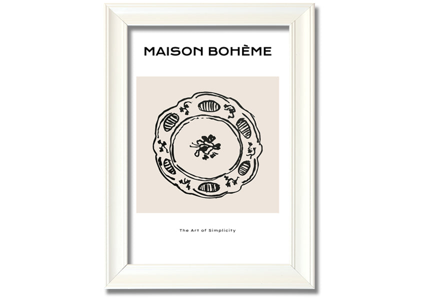 A beautifully framed China Plate print showcasing intricate designs, available in various frame colors.