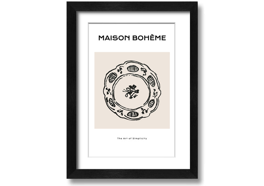 A beautifully framed China Plate print showcasing intricate designs, available in various frame colors.