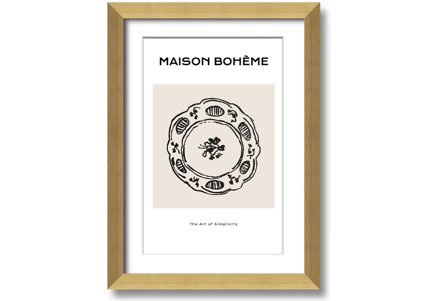 A beautifully framed China Plate print showcasing intricate designs, available in various frame colors.