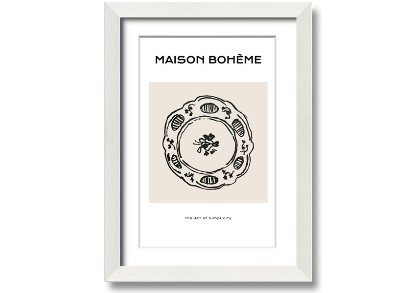 A beautifully framed China Plate print showcasing intricate designs, available in various frame colors.