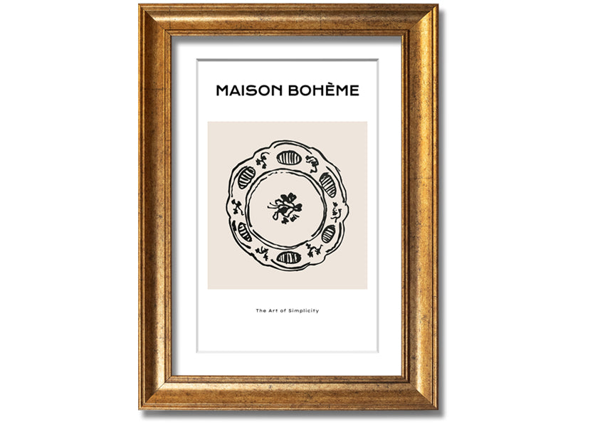 A beautifully framed China Plate print showcasing intricate designs, available in various frame colors.