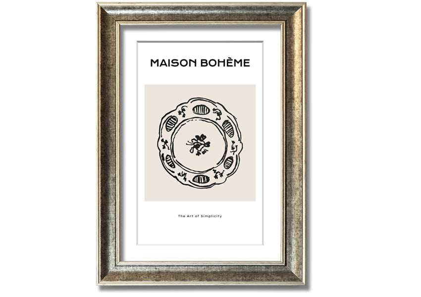 A beautifully framed China Plate print showcasing intricate designs, available in various frame colors.