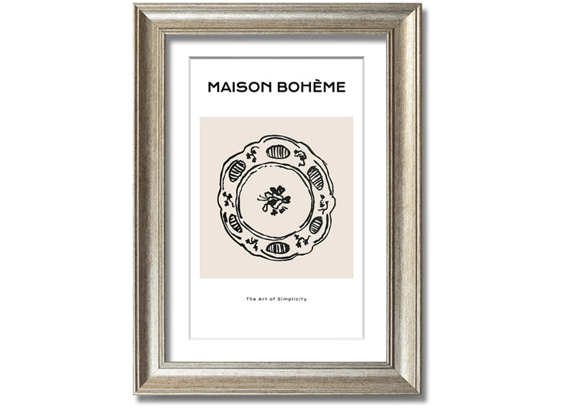 A beautifully framed China Plate print showcasing intricate designs, available in various frame colors.