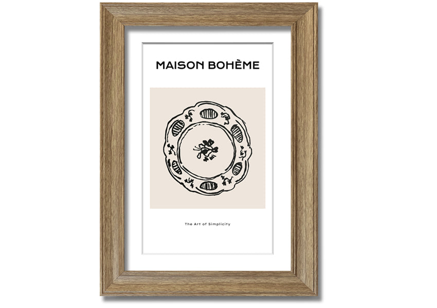 A beautifully framed China Plate print showcasing intricate designs, available in various frame colors.