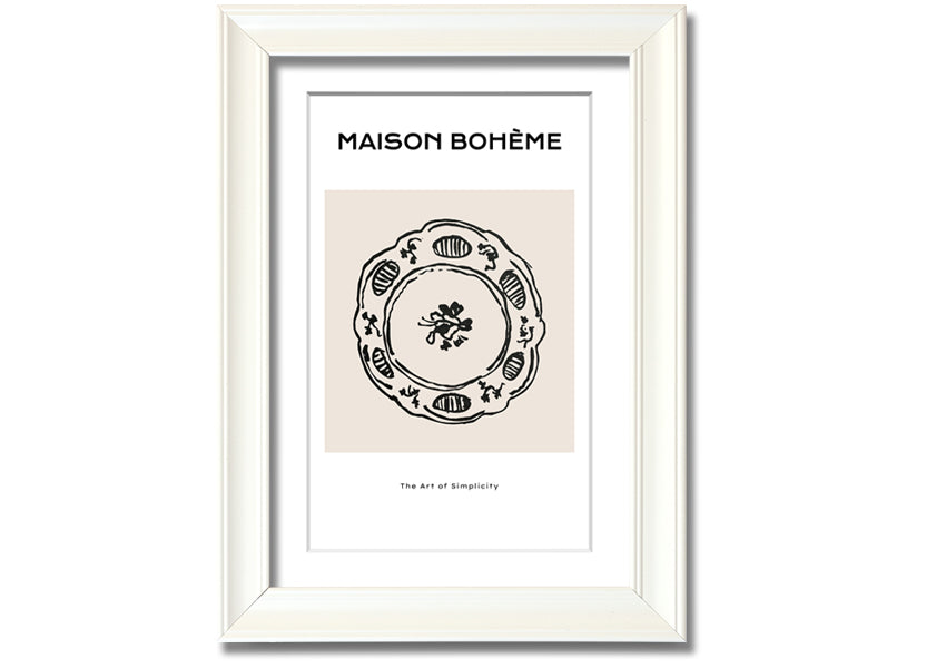 A beautifully framed China Plate print showcasing intricate designs, available in various frame colors.