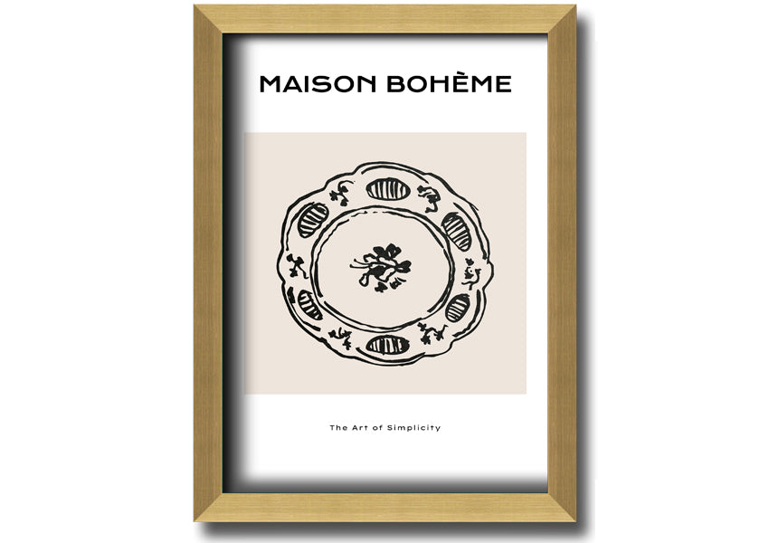 A beautifully framed China Plate print showcasing intricate designs, available in various frame colors.