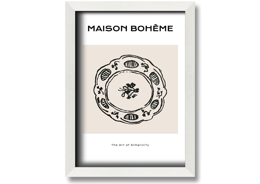 A beautifully framed China Plate print showcasing intricate designs, available in various frame colors.