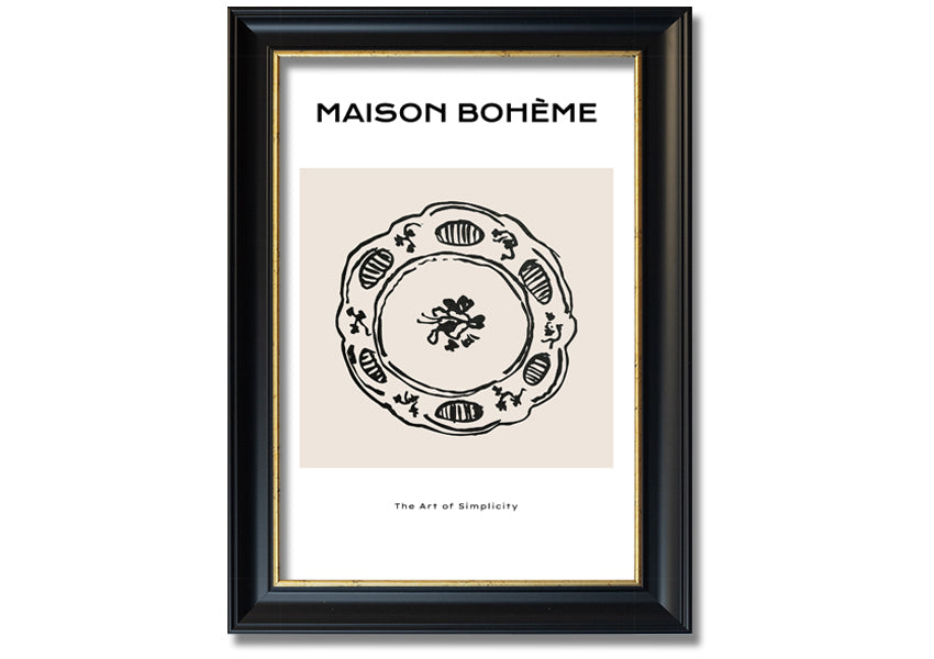 A beautifully framed China Plate print showcasing intricate designs, available in various frame colors.